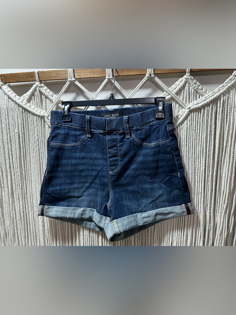 Judy Blue Dark Indigo Cuffed Denim Shorts